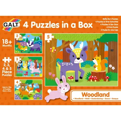 Image de 4 puzzles dans une boîte - Dans la forêt