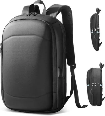 Produktbild von Laptop-Rucksack, 17,3 Zoll - Erweiterbarer, wasserdichter, leichter Anti-Diebstahl-Rucksack für Arbeit, Sport, Reisen und Schule, Schwarz