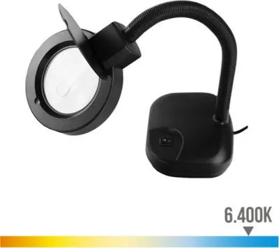 Obrázek produktu pro Černá 12w stolní lampa Lupa Skleněná edm