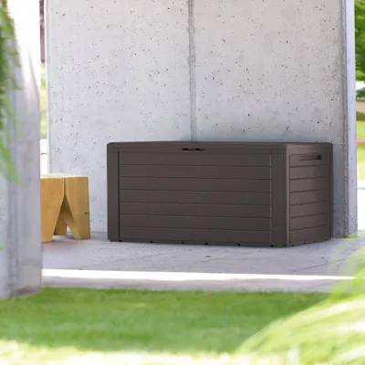 Produktbild von Gartenaufbewahrungsbox 280L mit Klappdeckel und Verriegelung