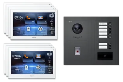 Produktbild von Goliath Premium IP GL-IPH740A Video-Türsprechanlage, 7 Familien, 7× 10 Zoll Weiß, Anthrazit, Unterputz