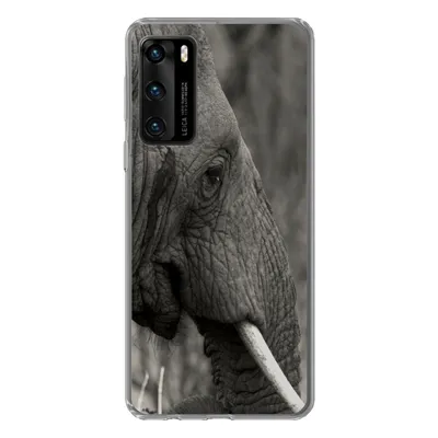 Produktbild von MuchoWow® Handyhülle Schutzhülle Hülle für Huawei P40 Elefant - Tiere - Schwarz - Weiß Silikon Softcase Handy Hülle - Handytasche