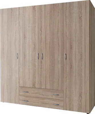 Image de Schlafkontor Base Armoire en bois feuilleReproduction 4 portes 160x177x52 cm