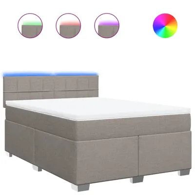 Produktbild von Boxspringbett mit Matratze Taupe 140x190 cm Stoff