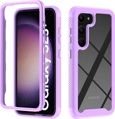Produktbild von Galaxy S23+ Hülle, Hybrid Transparente Rückseite Robust TPU Bumper Rutschfest Stoßfest Ganzkörper Schutzhülle für Samsung Galaxy S23+ Lila