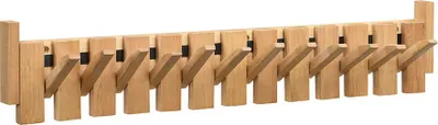 Obrázek produktu pro Home Deluxe Věšák PORTE - 80 x 3,5 x 15 cm, světle hnědý | Vyrobeno z kaučukového dřeva | Věšákový panel, nástěnný věšák, háčky na kabáty