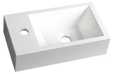 Produktbild von Sapho AMAROK Gussmarmor-Waschtisch 40x22cm, links, weiß