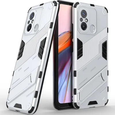 Produktbild von Armor Hülle für Xiaomi Poco C55 /Redmi 12C, Hybrid PC TPU Bumper Stoßfestes Schutzhülle mit Standfunktion Orange