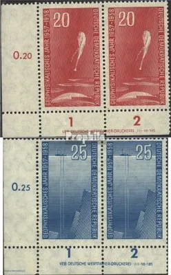 Produktbild von Briefmarken DDR 1958 Mi 616DV-617DV mit Druckvermerk (kompl.Ausg.) gestempelt Intern.Geophysikalisches Jahr (II)