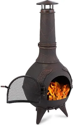 Obrázok produktu pre Blumfeldt Augustus záhradný krb, liatina, vetracia klapka, antický vzhľad, hnedý