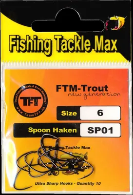 Produktbild von FTM  Spoonhaken mit Widerhaken - 10 Forellenhaken für Blinker, Größe:6