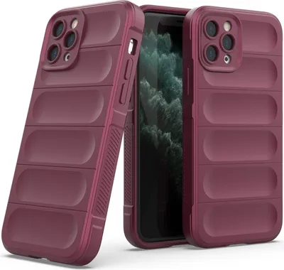 Produktbild von iPhone 11 Pro Max Hülle, Weich TPU Silikon Stossfest Anti-rutsch Schutzhülle für iPhone 11 Pro Max bordeaux
