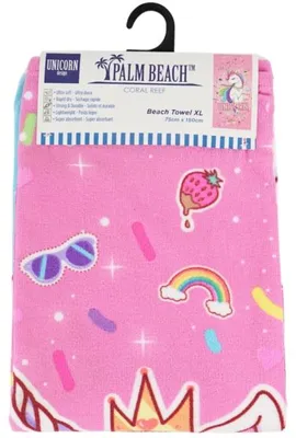 Produktbild von Rosa Einhorn-Strandtuch 75 x 150 cm
