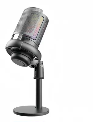 Produktbild von ZELURXX USB Kondensator Mikrofon mit RGB, Gaming Mikrofon mit Popschutz, Profi Aufnahme, Streaming, PC, Herzcharakteristik, Plug & Play, Schwarz