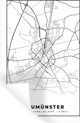 Produktbild von MuchoWow® Wandtattoo Wandsticker Wandaufkleber Karte - Neumünster - Karte - Stadtplan 60x90 cm Selbstklebend und Repositionierbar - Sticker - Dekorfolie