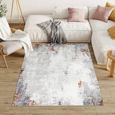 Produktbild von Teppich Wohnzimmer Schlafzimmer Modern Design Shaggy Hochflor Langflor Bunt 120 x 170 cm