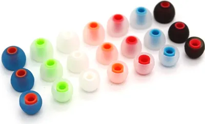 Produktbild von 6 Paar 12 Stück 3,8 mm weiche Silikon-In-Ear-Kopfhörer-Abdeckungen, Ohrhörer-Aufsätze, zweifarbige Ohrpolster-Kissen für Kopfhörer, zufällige Farbe und Größe