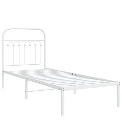 Produktbild von Metallbett ohne Matratze mit Kopfteil Weiß 75x190 cm