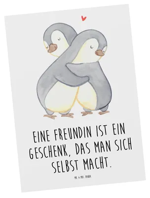 Produktbild von Mr. & Mrs. Panda Postkarte Geschenk Freundin - Weiß - Danke sagen, Ansichtskarten, Ansichtskarte, Herz, Bedanken, Postkarten, Grußkarte, Aufmerksamkeit, bildkarte