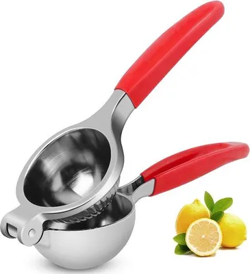 Image de Presse-citron manuel, souple, rouge, 22,6 cm, facile à nettoyer