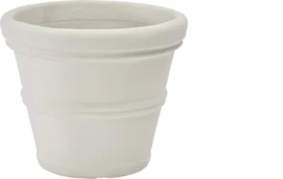 Produktbild von Garden Italia Vasen – Runde Vase ECO mit ICL-Rand Ø 41 cm – H. 33 – Hergestellt in Italien – 100 % recycelbar – Vase aus perlweißem Kunstharz – Leicht – Stoßfest, 40