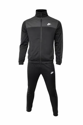 Produktbild von Nike Trainingsanzug schwarz grau Jacke Hose Fitnessmode Größe S