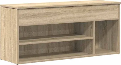 Image de vidaXL Banc à chaussures chêne Sonoma 102x30,5x45 cm Matériau dérivé du bois