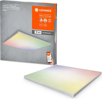 Zdjęcie produktu dla Panel LED Natynkowy Bezramkowy Oprawa Oświetleniowa 40W 3400lm CCT RGB Ściemnialna 60x60cm SMART+ WiFi Planon Frameless Ledvance
