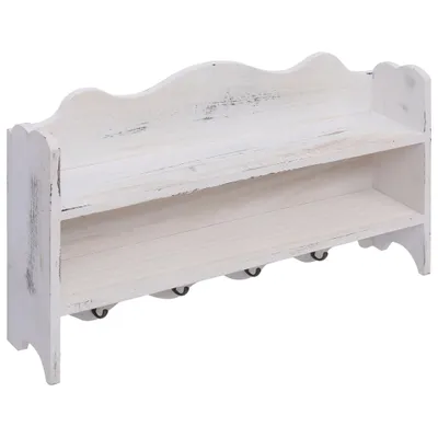 Immagine prodotto di vidaXL Appendiabiti da parete bianco 50 x 10 x 30 cm legno