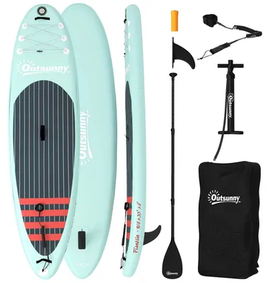 Image de Planche de stand up paddle (SUP) - Planche gonflable - Pagaie réglable en aluminium - Pompe - Aileron - Multicolore