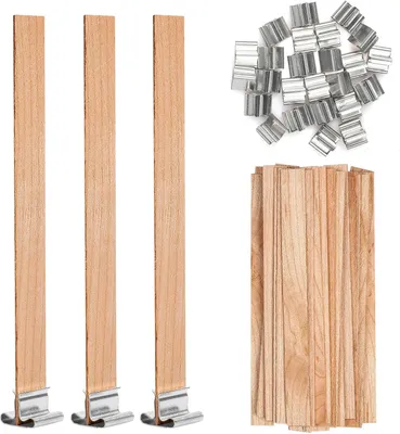 Produktbild von Kerzendocht Holzdochte 50 Stück, 13x130mm, Naturholz, Für DIY Kerzenherstellung