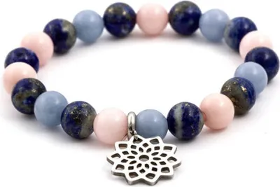 Produktbild von Perlenarmband aus Jade, Lapislazuli und Angelit MINK70 / 17