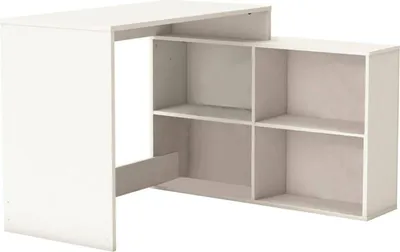 Produktbild von Schreibtisch Kyarr, Mehrzweckschreibtisch, Bürotisch für PC, Eckschreibtisch, 112x101 h77 cm, Mattweiß