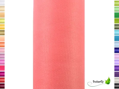 Produktbild von 9m Rolle Tüll 50cm, Farbauswahl:koralle 238
