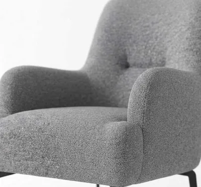 Zdjęcie produktu dla Komplet wypoczynkowy do salonu: 3-osobowa sofa w kolorze białym, fotel z wysokim oparciem w kolorze szarym