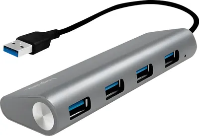 Image de Logilink USB 3.0 HUB 4-port, Aluminium grau