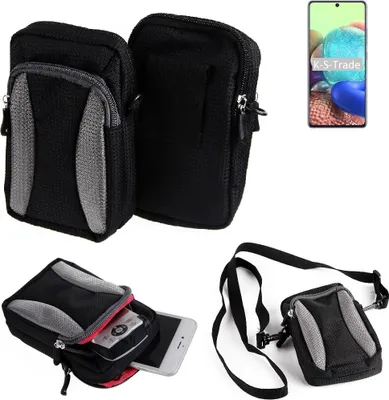 Produktbild von K-S-Trade Holster Schutz Hülle kompatibel mit Oppo A72 5G Handy Hülle Gürteltasche Umhängetasche mit Zusatzfach schwarz