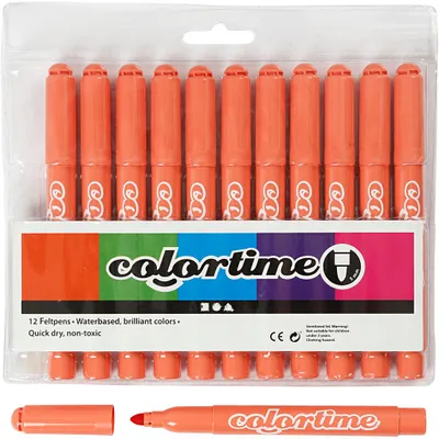 Produktbild von Colortime Marker, Strichstärke 5 mm, Mandarin, 12 Stk/ 1 Pck [HOB-37352]