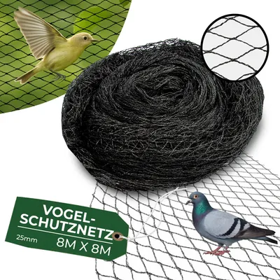 Produktbild von Netz A1205 8x8 m, Masche 25 mm, gegen Vögel, PE