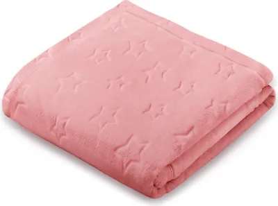 Produktbild von Pepi Babydecke, Fleece Kuscheldecke, Fleecedecke mit Sternen 100x140 korallenrot Kinderdecke Kinderwagen Decke Neugeborene