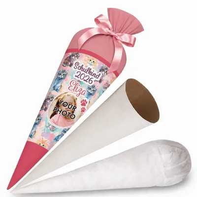 Produktbild von Ferocity, Foto-Schultüte Katze, Name & Foto, 70 cm, Einschulung, Mädchen
