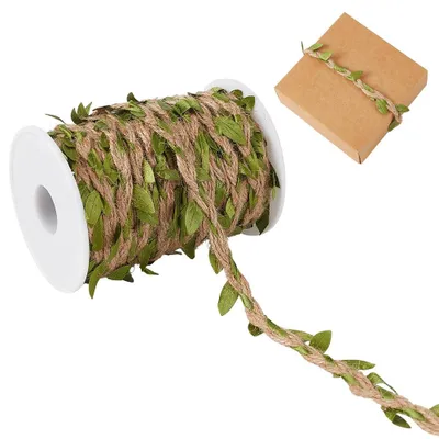 Produktbild von Jute-Blattband - 20 m Länge - Dekorative Rankenborte für Bastelarbeiten und Raumdekoration