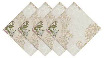 Immagine prodotto di Set di 4 tovaglioli in tessuto, 45x45 cm, motivo floreale, lavabili