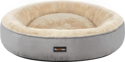 Immagine prodotto di Letto per cani Feandrea, letto per gatti, ciambella, Ø 70 cm, grigio chiaro PGW070G01