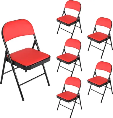 Produktbild von Klappstuhl Kunstleder Gestell Schwarz 6er-Set