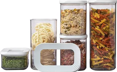 Produktbild von Mepal | Modula Set – 5-teilig | Starter-Set Weiß | ideal zur Aufbewahrung von trockenen Lebensmitteln | spülmaschinenfest | BPA-frei Kunststoff