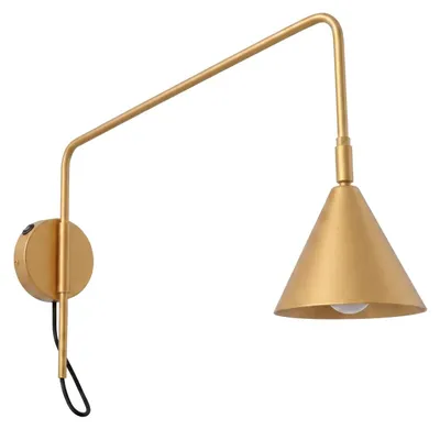 Produktbild von Wandlampe mit Schalter Metall 30 cm hoch in Gold E14 Modern Wandleuchte