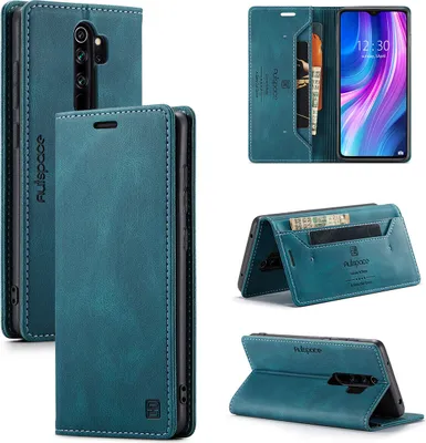 Obrázek produktu pro Redmi Note 8 Pro Pouzdro, RetroPolyuretanKožené Pouzdro, Stojánek a Ochranné Pouzdro pro Xiaomi Redmi Note 8 Pro modré