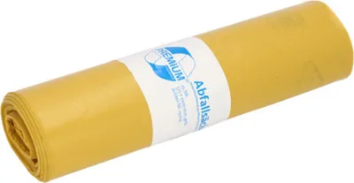 Produktbild von DEISS 13704 Müllsack Recycling - 70 Liter, gelb, 25 Stück, Recycling-LDPE