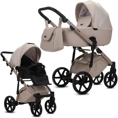 Produktbild von Knirpsenland Lifetime 2.0 Kombi Kinderwagen mit Babywanne und Sportwagenaufsatz 2in1 Beige